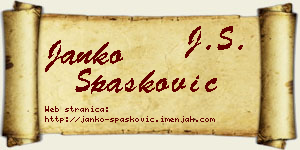 Janko Spasković vizit kartica